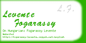 levente fogarassy business card